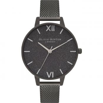Olivia Burton Gunmetal Glitter Dial Women's Watch (34 mm)