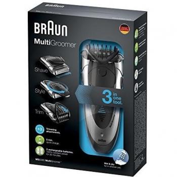 AFEITADORA MULTIFUNCION BRAUN MG5090 MULTIGROOM 3 EN 1 AFEITA PERFILA RECORTA PEINE AJUSTABLE 4 LONGITUDES WET AND