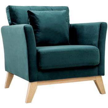 Sillón nórdico desenfundable terciopelo azul petróleo Oslo