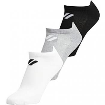 Pack de 3 Pares de Calcetines Tobilleros Coolmax para Mujer Superdry en colores blanco, negro y gris (tamaño S-M)