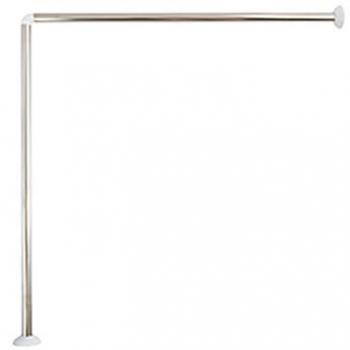 Barra Ducha Angular Cortina Baño Inox 80 x 80 cm