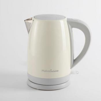 Hervidor Eléctrico Vintage MakeCuisine Loft Crema 1.7L - Control de Temperatura, Luz LED, Acero Inoxidable, Apagado Automático, 2200W
