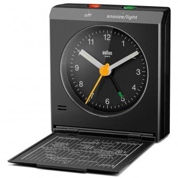 Reloj despertador plegable de cuarzo Braun BC 05 B color negro
