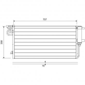 Condensador de Aire Acondicionado VALEO 822690 con Secador de Aluminio para Ford Kuga, Focus y C-Max