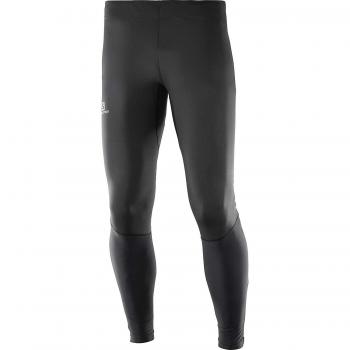 Salomon Mallas para running, agile tight, tejido de punto, negro y gris