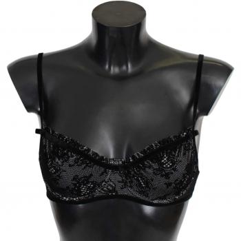 Ermanno Scervino Black Mesh Balconcino Bra Nylon Underwear - Size M