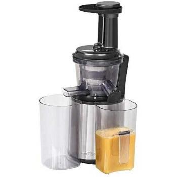 Proficook PC de SJ 1141 Slow Juicer, Acero Inoxidable, plateado/negro