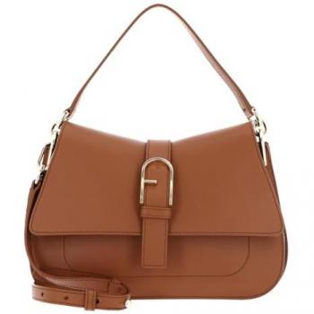 Furla Brown Leather Shoulder Bag with Golden Detail - Size: ONE SIZE - Female
