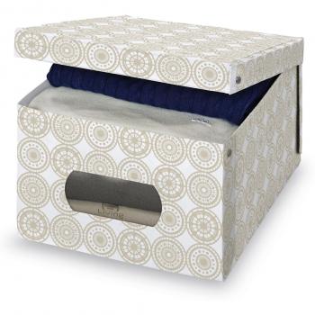 Domopak Caja Guardarropa Living Ella LBlanco Y Beige39x50x24 cm