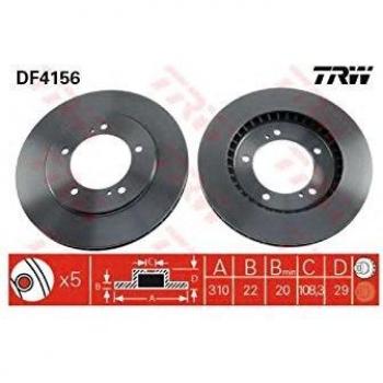 Disco de freno TRW DF4156 frente, ventilado, 1 pieza