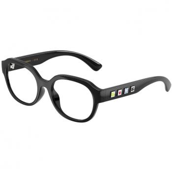 Dolce & Gabbana DX5004U Kids Eyeglasses Black 48mm Round Frame with Blue Light Block