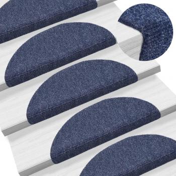 Alfombrillas de escaleras autoadhesivas 10 uds azul 56x17x3 cm