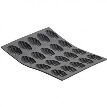 Molde de Silicona para 20 Mini Madeleines - De Buyer Elastomoule, Antiadherente, Compatible con Congelador y Lavavajillas, Tamaño 21 x 17.6 cm