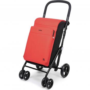 Carlett Urban Family 4-Wheel Folding Shopping Trolley with Brake, 64L Main Bag, 12L Thermal Bag, and Rain-Resistant Design