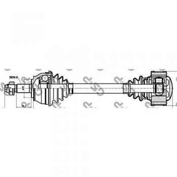Árbol de transmisión GSP 202001 para Alfa Romeo 156 Berline y 156 Sportwagon, eje delantero izquierdo