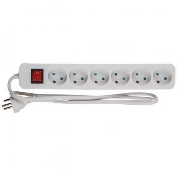 Regleta de Enchufes Microconnect 6 Tomas 3m Blanca con Protección Contra Sobrecarga