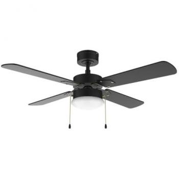Ventilador de Techo con Luz Cecotec EnergySilence Aero 450 Fullblack 50W, 3 Velocidades, 4 Aspas Reversibles y Modo Invierno-Verano
