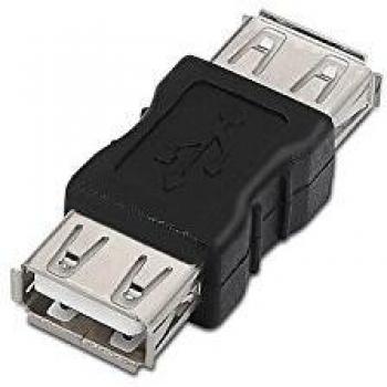 AISENS A103-0037 - Adaptador USB 2.0 para unir Dos Cables, Color Negro