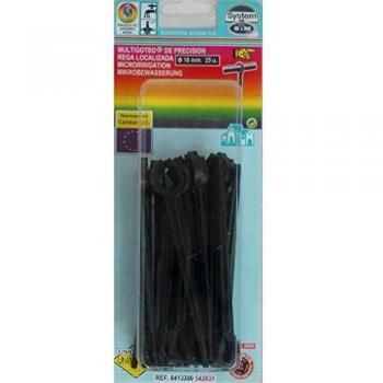 S&M 542831 Piqueta Sujeción para Tubo de Goteo 16 mm-Blíster 25 uds, Negro