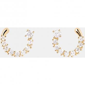 Pendientes de aro Carry Overs 'Leona' de plata y circonitas