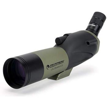 Telescopio Celestron Ultima 65 - Visor de campo de 5º, Refractor a 45 grados, aumento 55x, prismas BaK-4, color negro y gris