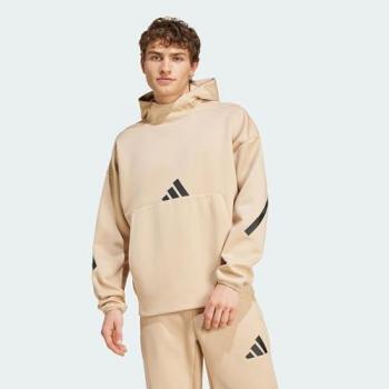 Sudadera Adidas Z.N.E. Hoodie Hombre Beige - Talla S - Poly Mesh - Color Beige y Negro