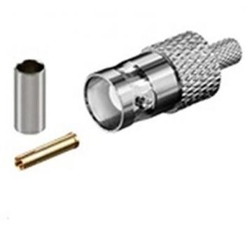 Conector coaxial BNC (F) crimp para RG58 - MicroConnect