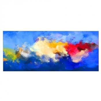 Lienzo Abstracto Multicolor Epikasa - Impresión en Poliéster con Marco de Madera, 100x3x70 cm