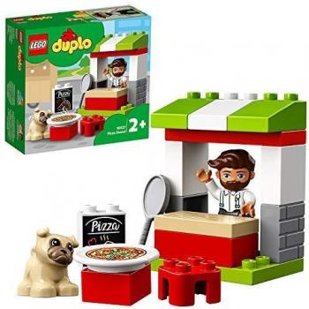 LEGO 10927 Duplo Town Puesto de Pizza, Juguete para Niños 2 Años con Bloques de Construcción y con Figura y Figura del Perro