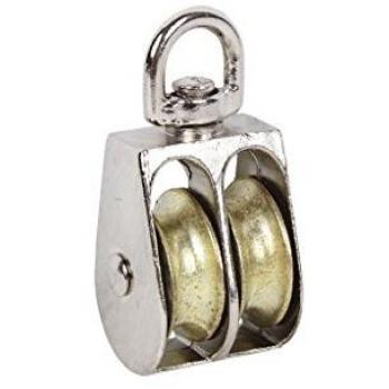 Poleas Dobles Giratorias Niqueladas 12 mm x 3 mm - Pack de 25 Unidades