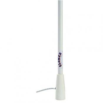 Antena VHF Glomex RA400 de barco, 1.5 metros de altura, diseño compacto, resistente a la corrosión, frecuencia de operación de 156-162 MHz, ideal para navegación marítima y comunicación en alta mar