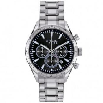 Reloj BREIL JATO hombre Exfera MONO-NEGRA movimiento CRONÓGRAFO CUARZO y PULSERA MAPER PLATA EW0656