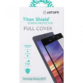 eSTUFF Samsung Galaxy A3 (17) Full Bl Titan Shield Screen Protector, TITANSHIELD (Titan Shield Screen Protector)