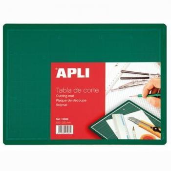 Tabla de Corte Apli PVC A4 300x220x2mm Verde con Cuadrícula Impresa