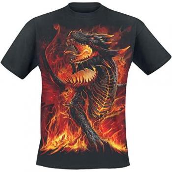 Spiral Draconis Gothic T-Shirt for Men - Black - Sizes S to 4XL
