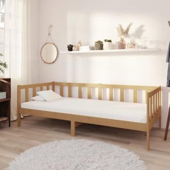 Sofá cama con colchón de madera de pino miel 90x200 cm