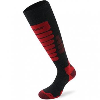Calcetines Largos Skiing 3.0 de Lenz - Negro, Gris, Rojo (Tallas 39-41)