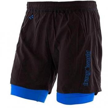 Trangoworld Tierz Pant. Corto, Hombre, Negro/Azul Oscuro, L