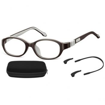 Oval Montura Completa de Plástico Negra con Gafas Recetadas para Niños - Gafas Anti-Azules - SmartBuy para Niños