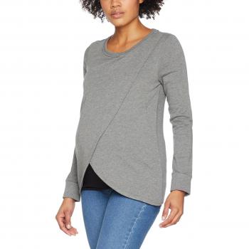 MAMALICIOUS Mlchristiane Iris L/s Top Nf, Jersey Premamá para Mujer, Gris