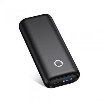 Mini Power Bank 10000mAh Batería Externa con Salida de 2.4A Carga rápida para Dispositivos Inteligentes-Negro