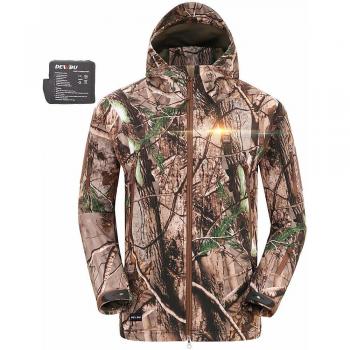 DEWBU Chaqueta Calefactable con 7.4v Batería Softsell Impermeable Invierno para Actividades al Aire Libre