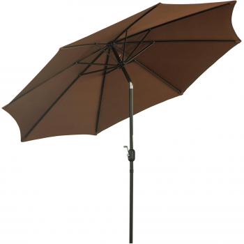 Sombrilla Outsunny con manivela Ø295x250 cm (Café)