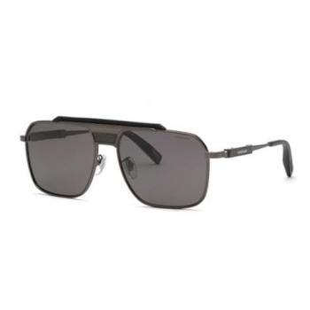 Chopard Men's Polarized Sunglasses Model Schl31, Total Shiny Gun Smoke, 62 MM