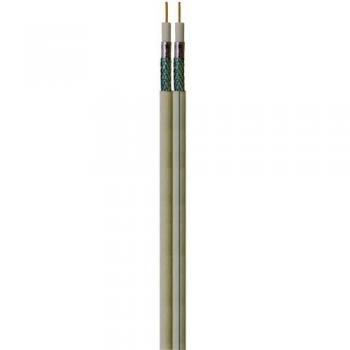 Cable Coaxial 95 dB de Doble Capa, 75 Ohm, 1.1 mm/Cu, Diámetro: 2 x 6.8 mm/PVC