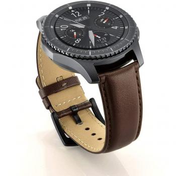 SUNDAREE Compatible con Correa Galaxy Watch 3 45MM/Galaxy Watch 46MM,22mm Cuero Reemplazo Banda Pulseras Smartwatch Correa for Samsung Galaxy Watch 46/Watch 3 45MM/Gear S3 Classic/Huawei Watch GT2 46