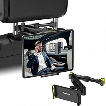 YIFACOOM Soporte Tablet Coche, Soporte Reposacabezas Automóvil Telescópico Universal, Soporte Tablet de Coche Giratorio 360°, Compatible con Móvil, iPad und Otros Tableta de 4-12,9 Pulgadas