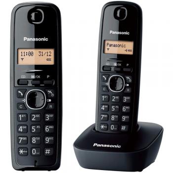 Teléfono Inalámbrico Panasonic KX-TG1611FXH con Pantalla Integrada, Identificador de Llamadas, Capacidad para 50 Contactos, Color Negro