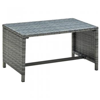 Mesa de Centro de Ratán Sintético Gris 70x40x38 cm
