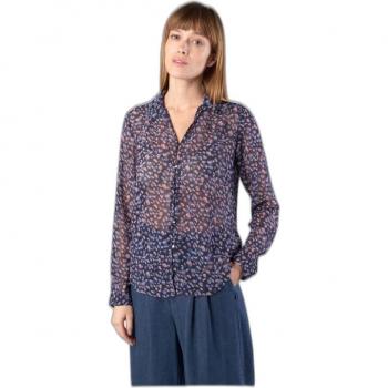 Le Temps des Cerises Luz Women's Long Sleeve Blouse with Animal Print, Multicolor, Size M